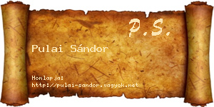 Pulai Sándor névjegykártya